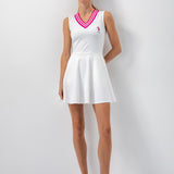 Dress with V-Shaped Collar