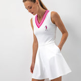 Dress with V-Shaped Collar