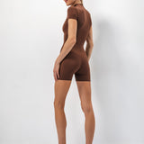 Elastic Overalls Brown